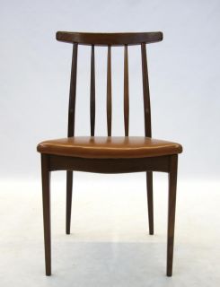 Retro Chair Mid Century Dining 6 Available Danish Tan Leather Cloth Teak