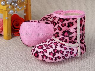 New Toddler Baby Girl Pink Leopard Boots US Size 4 A887