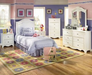 Twin White Panel Bedroom Set Ashley Exquisite Girls Bed