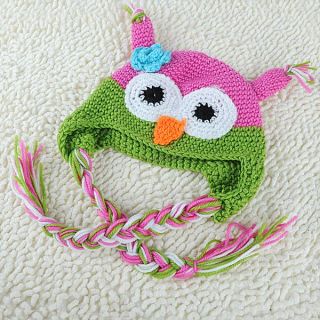 Cute Baby Girls Boys Toddler Crochet Knitted Warm Winter Cap Beanie Earflap Hat