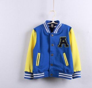 Preppy Style Kids Baby Boys Toddlers Contrast Colors Sports Coat Jacket 2 7Years