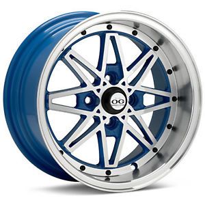 15" OG Axis Old Skool Style Blue Wheels Rims Fit Honda Civic DX EX SI1989 2005