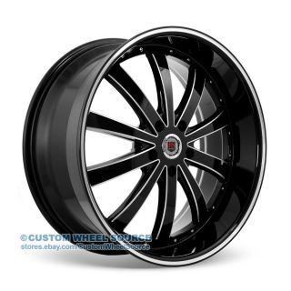 22" Redsport RSW77 Black Wheel Tire Package for Dodge Ford GMC Hummer Lincoln