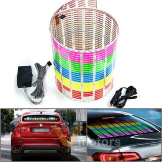 90x25cm Car Sticker Music Beat Sound Activated Equalizer Glow LED Light 5 Colors
