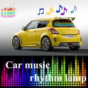 Car Sticker Music Rhythm LED Flash Light Lamp Sound Activated Equalizer 45x11cm