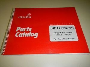 Isuzu 6BD1 Export Diesel Engine Parts Catalog Manual