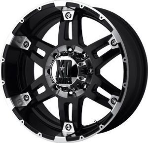 17" KMC XD Series Spy Black Wheels Rims 5x127 5x5 Jeep Wrangler JK