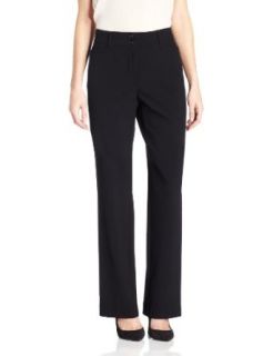 Sag Harbor Women's Bistretch 2 Button Pant, Black, 16/Small: Clothing