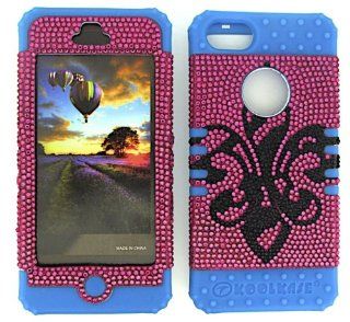 3 IN 1 HYBRID SILICONE COVER FOR APPLE IPHONE 5 HARD CASE SOFT LIGHT BLUE RUBBER SKIN SAINTS FLEUR LB FD172 KOOL KASE ROCKER CELL PHONE ACCESSORY EXCLUSIVE BY MANDMWIRELESS: Cell Phones & Accessories