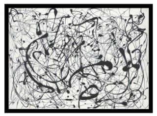 Number 14 Gray Framed Wall Art by Jackson Pollock   29.04W x 21.41H in.   Framed Wall Art