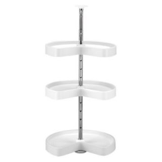 Lazy Daisy 18 Inch Kidney Shaped 3 Tray Lazy Susan with 36 Inch Chrome Stand and Hardware   Cabinet Lazy Susans