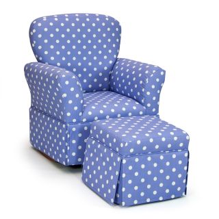 Polka Dots Lilac & White Skirted Rocker and Ottoman   Kids Rocking Chairs