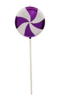 Vickerman 42 in. Purple White Swirl Lollipop   Ornaments