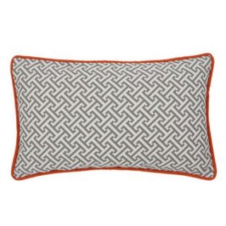 Jiti Maze Grey / Orange 20 x 12 Rectangle Outdoor Pillow   Outdoor Pillows