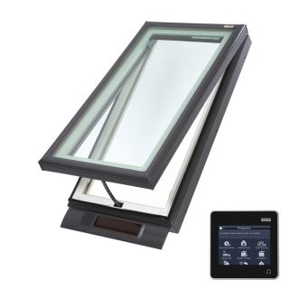 Shop VELUX Solar Powered Venting White Laminated Skylight (Fits Rough Opening: 27.125 in x 27.125 in; Actual: 22.5 in x 5.625 in)