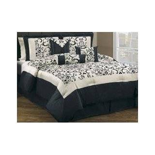   11Pcs King Isabella Taupe and Black Bed in a Bag Set