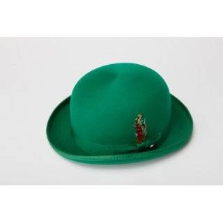  New Mens Dark Green (Hunter) Derby Bowler Hat   100% Wool 