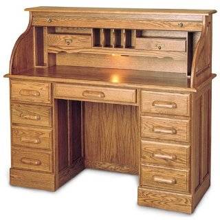 Solid Wood 7 Drawer Roll Top Desk FJA144