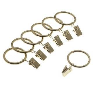  Curtain Rings With Clips (set Of 7) Gold Curtain Rod Rings 