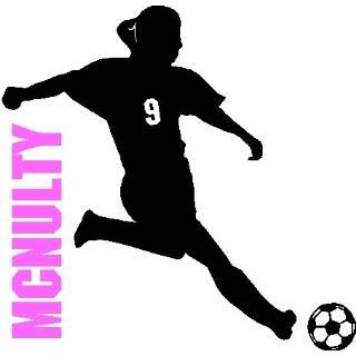  Personalized Flying Soccer Ball Name Wall Decal