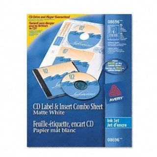 Avery 8696 CD / DVD Label / Jewel Case Insert Combo sheets, Ink jet 