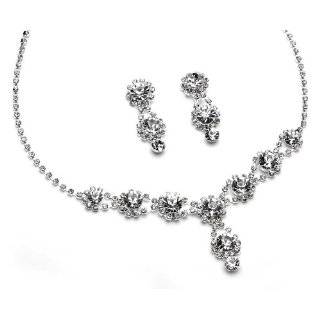   Jewelry Set, Rhinestone Swirl & Crystal Necklace & Earrings 503